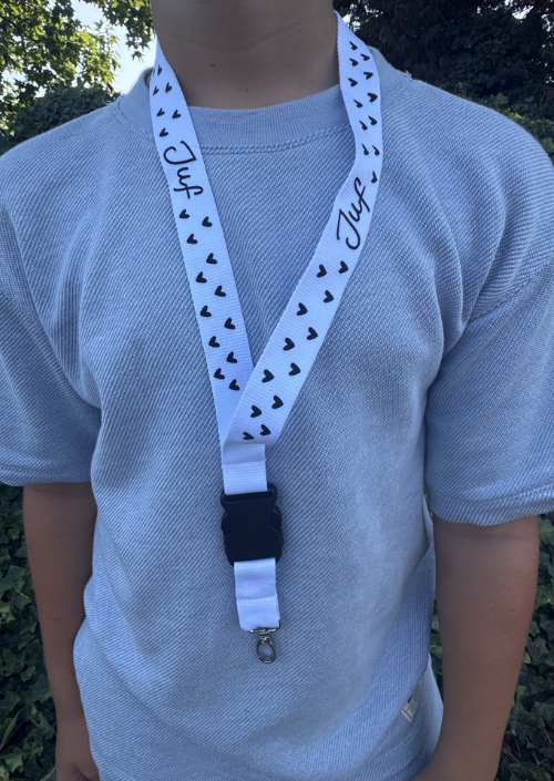 Keycord 'Juf' hartjes