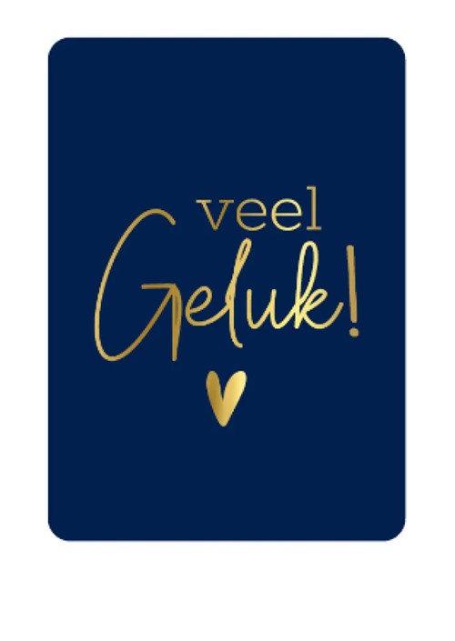 Cadeaukaartje Veel Geluk! Donkerblauw