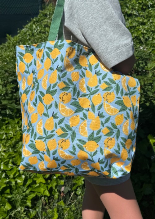 Canvas shopper met citroenprint