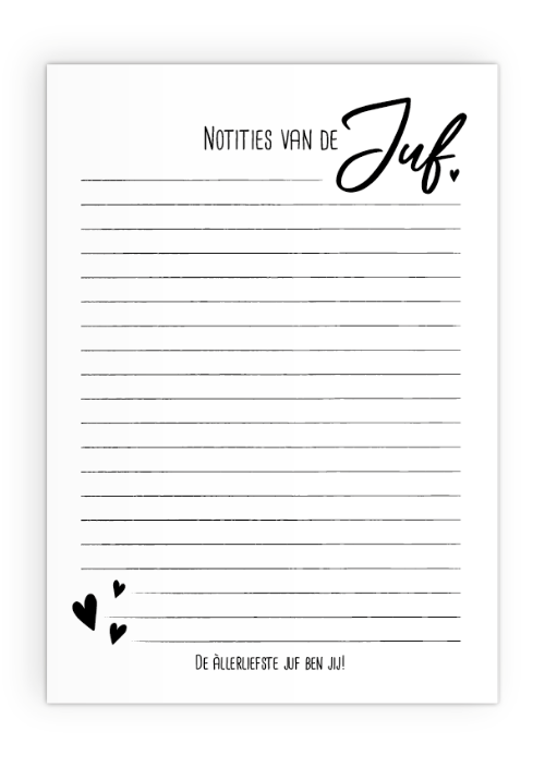 Notitieblok – Notities van de juf