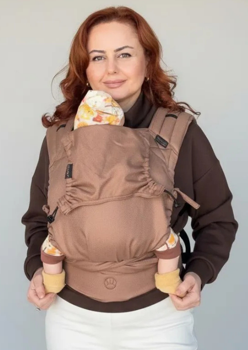 Neko Half Buckle Baby Nomad half buckle draagzak in warme bruintinten