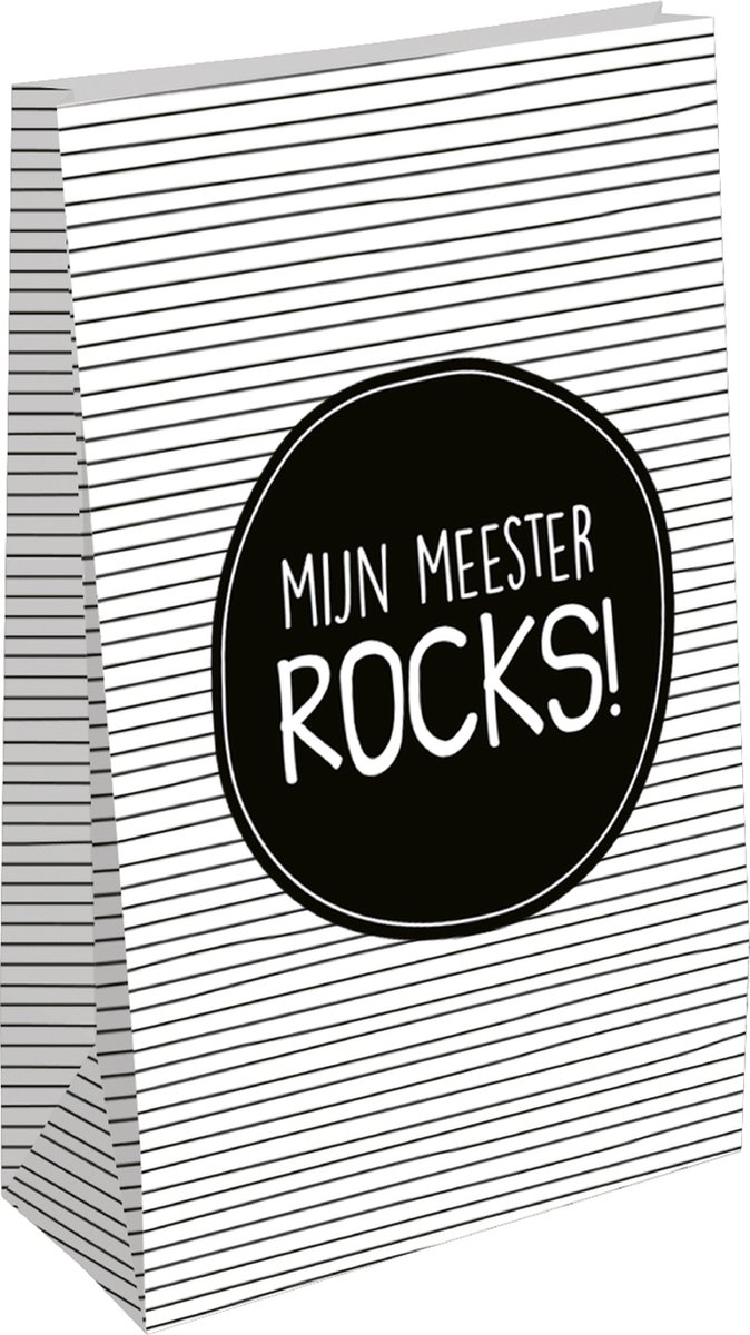 Cadeauzakje Mijn Meester ROCKS! - Maat M (5 stuks)